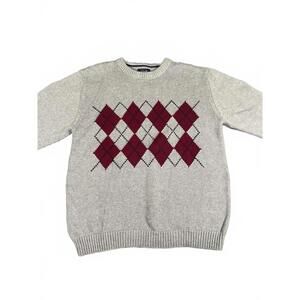 Standard Blues Boys 14-16 Large Argyle 100% Cotton Crewneck Sweater